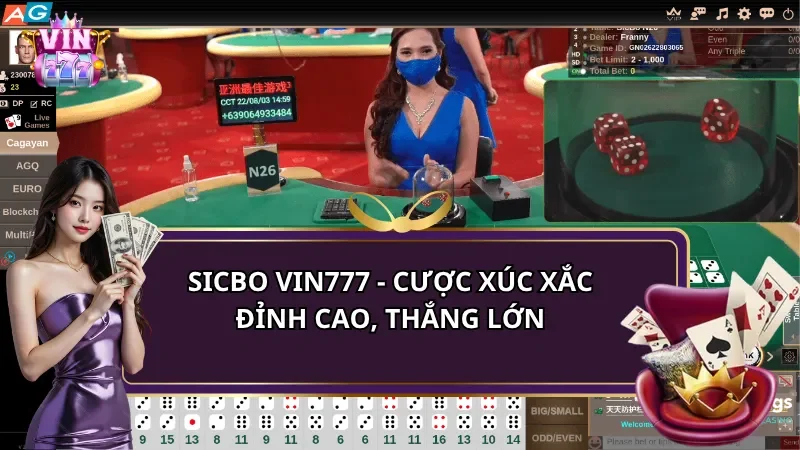 Sicbo Vin777 - Cược xúc xắc đỉnh cao, thắng lớn mỗi ngày!